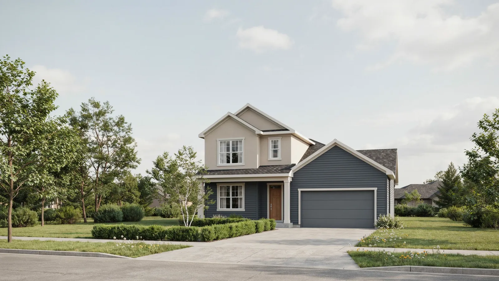 The exterior of a well kept two storey home being valued in Lethbridge